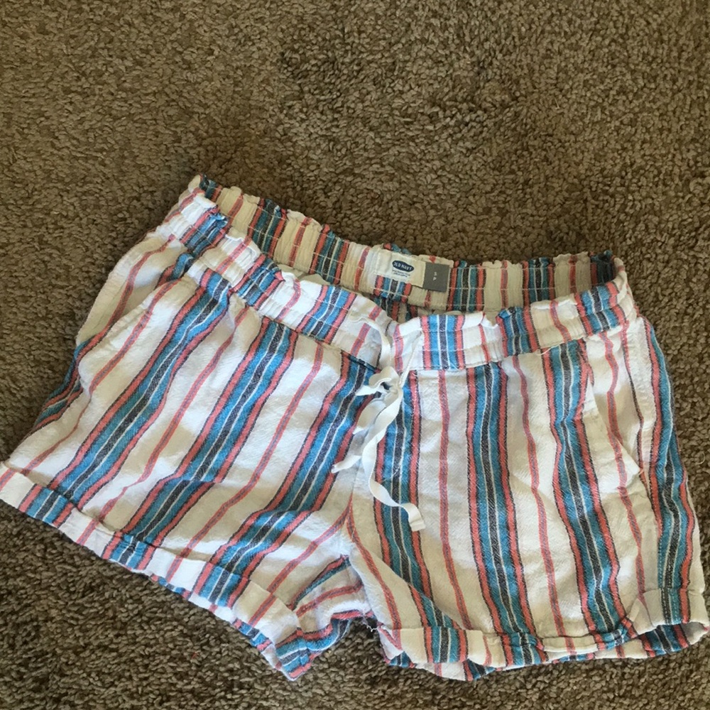 Red, white, and blue striped shorts!